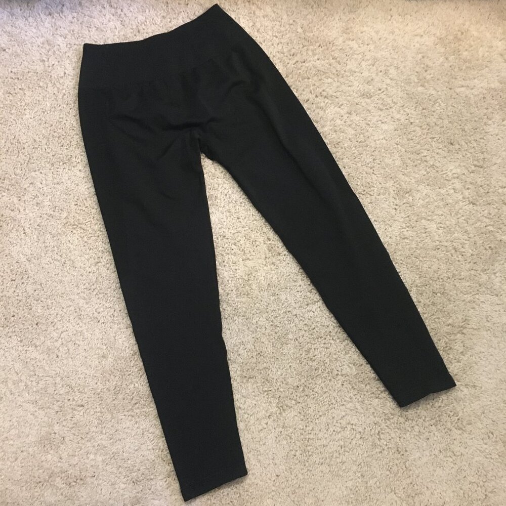 Black Seamless Scrunch Butt Leggings High Waisted Size - Picture 7 of 12